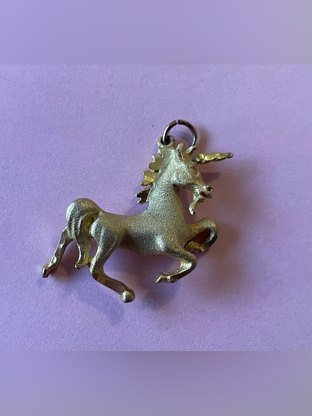 Vintage Gold Tone Unicorn Pendant #7570